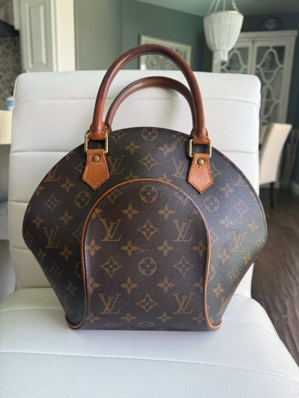 Louis Vuitton Monogram Ellipse PM Satchel in Brown & Tan